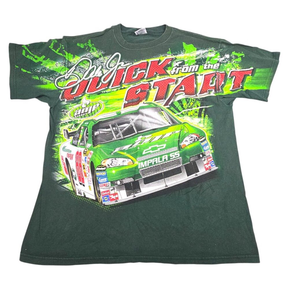 Dale Earnhardt Jr NASCAR AOP Graphic XL Chase Green Short Sleeve 100% Cotton Y2K - Picture 2 of 12